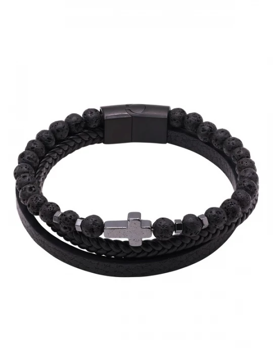 Foto van product Heideman Armband 'Glenn' zwart / zilver