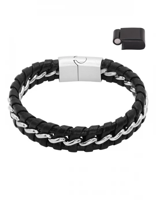 Foto van product Heideman Armband 'Laurin' zwart / zilver