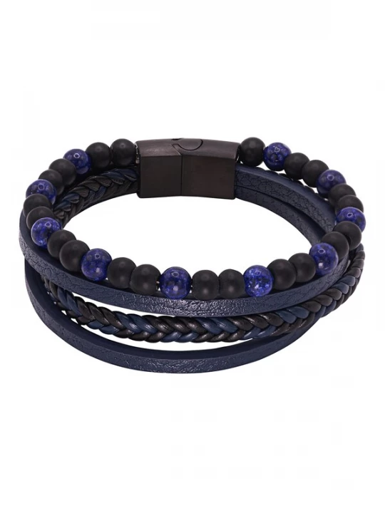 Foto van product Heideman Armband 'Max' donkerblauw / zwart