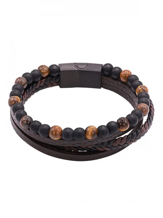 Foto van product Heideman Armband 'Paul' bruin / zwart