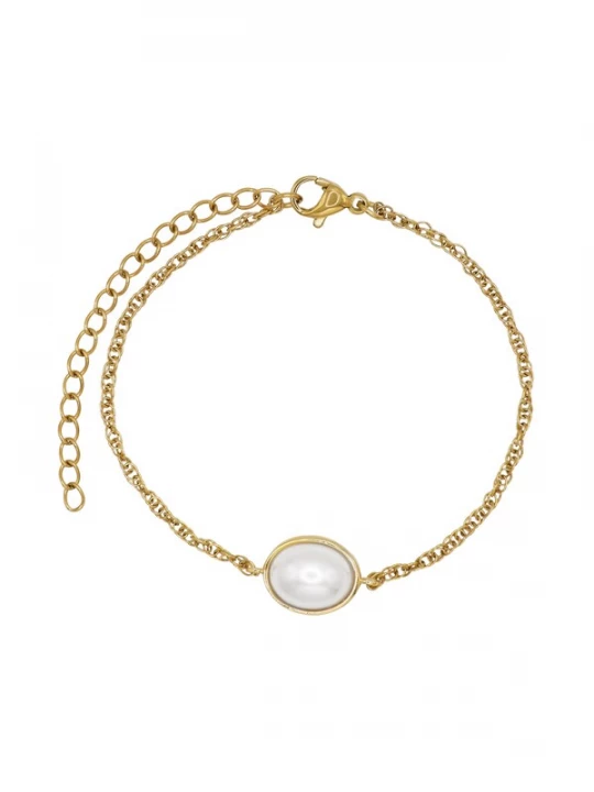 Foto van product Heideman Armband 'Saga' goud / parelwit