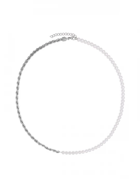 Foto van product Heideman Ketting 'Daven' zilver / parelwit