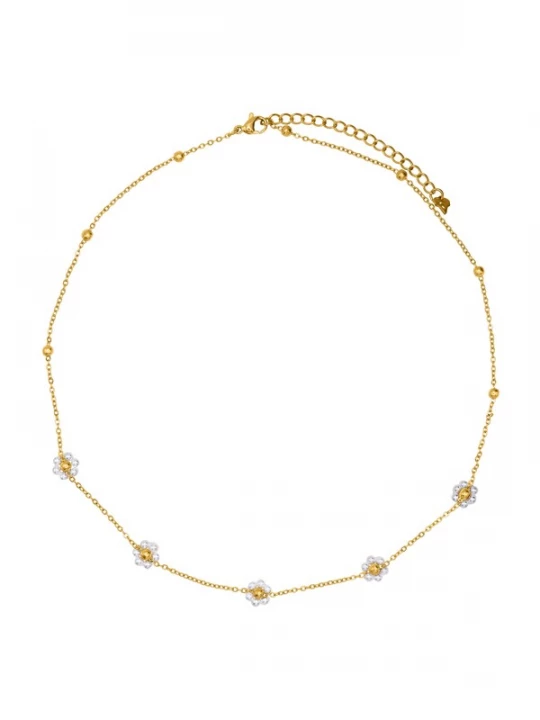 Foto van product Heideman Ketting 'Flacc' goud / parelwit