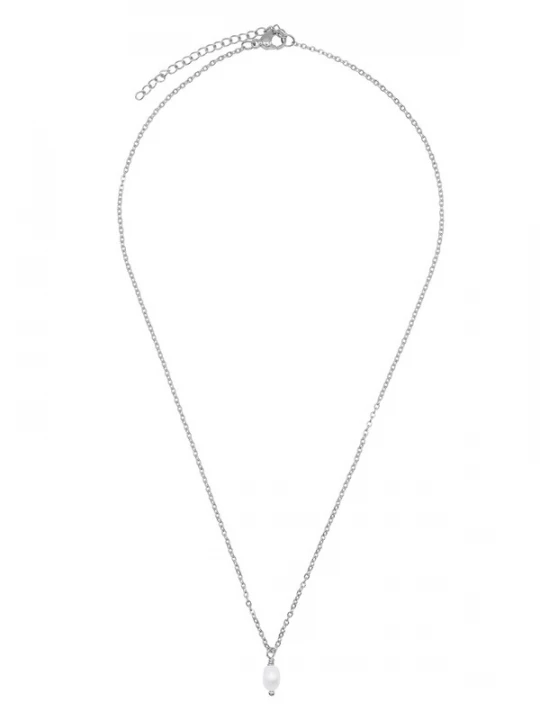 Foto van product Heideman Ketting 'Mick' zilver / parelwit