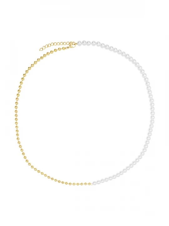 Foto van product Heideman Ketting 'Timur' goud / parelwit