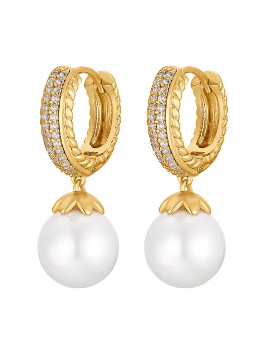 Foto van product Heideman Oorbel 'Jasper' goud / parelwit