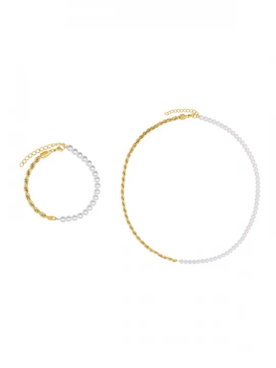 Foto van product Heideman Sieraden set 'Daven' goud / parelwit