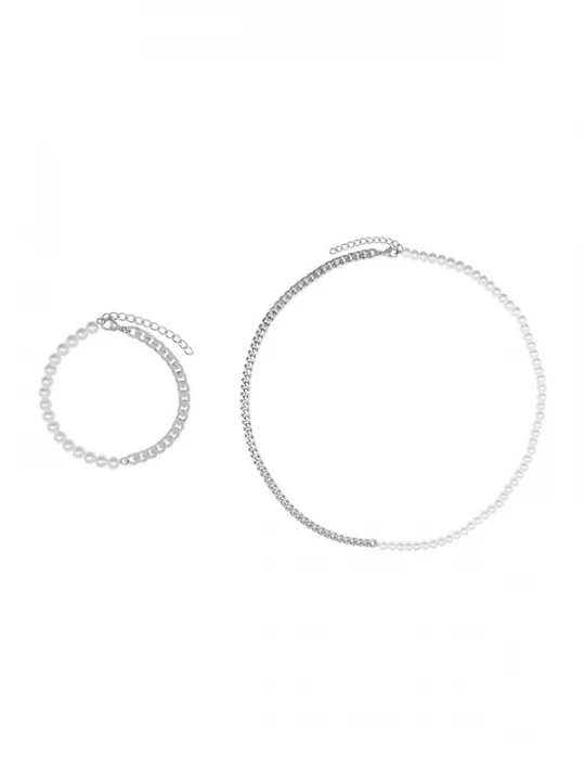 Foto van product Heideman Sieraden set 'Jeremy' zilver / wit