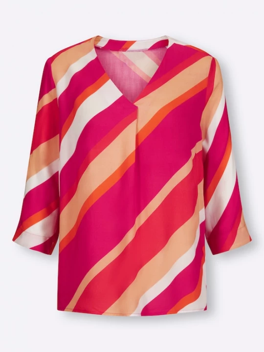 Foto van product heine Blouse abrikoos / donkerroze / wit