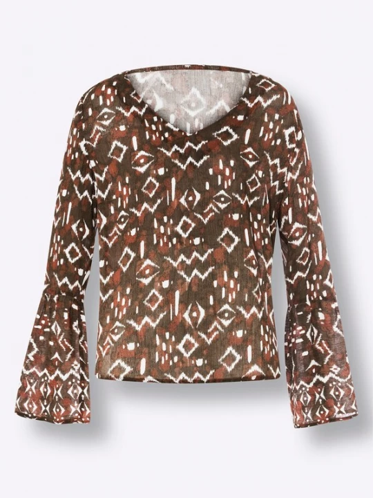 Foto van product heine Blouse bruin / cognac / wit