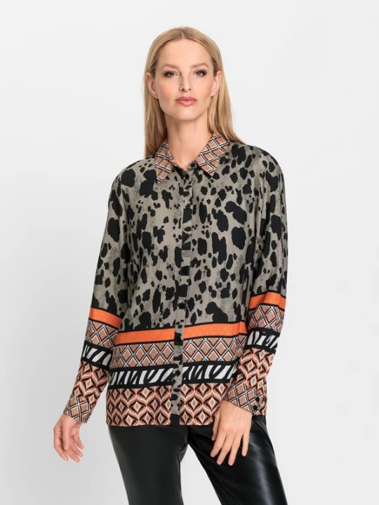 Foto van product heine Blouse grijs / oranje / zwart / wit
