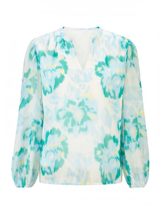 Foto van product heine Blouse lichtblauw / geel / riet / offwhite