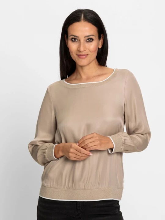 Foto van product heine Blouse lichtbruin / wit