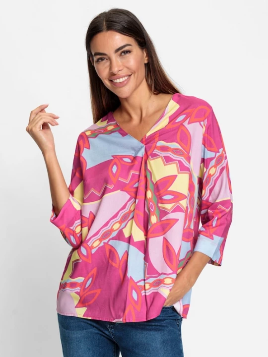 Foto van product heine Blouse pastelblauw / pasteelgeel / pitaja roze