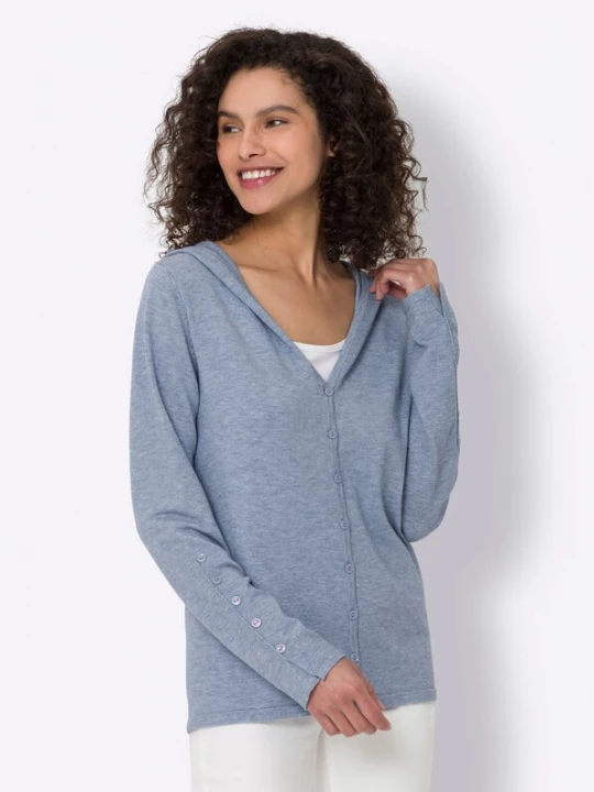 Foto van product heine Gebreid vest blauw gemêleerd