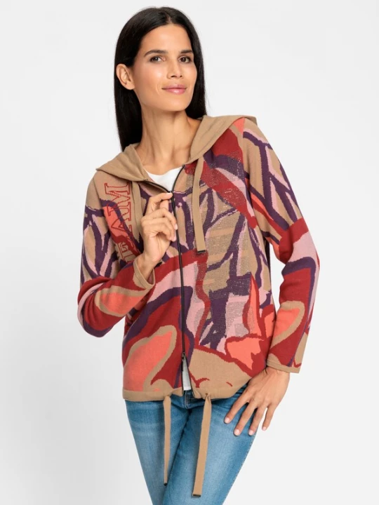 Foto van product heine Gebreid vest camel / oranje / rood