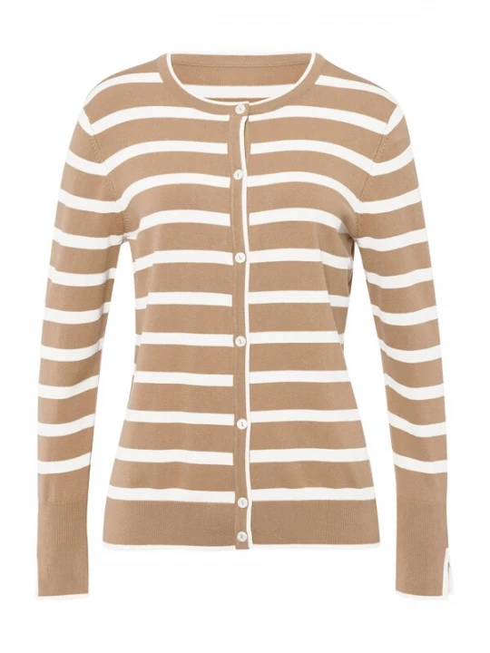 Foto van product heine Gebreid vest camel / wit