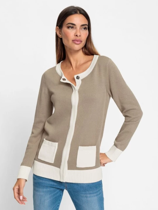 Foto van product heine Gebreid vest ecru / bruin