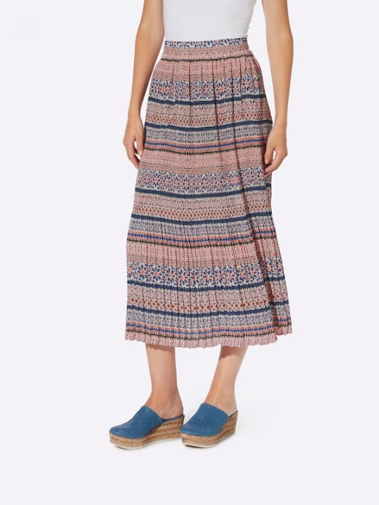 Foto van product heine Rok ecru / blauw / oudroze