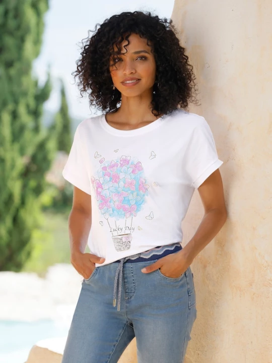 Foto van product heine Shirt blauw / rosa / wit