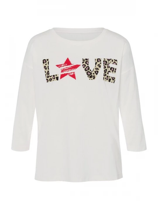 Foto van product heine Shirt ecru / sering / pink / zwart