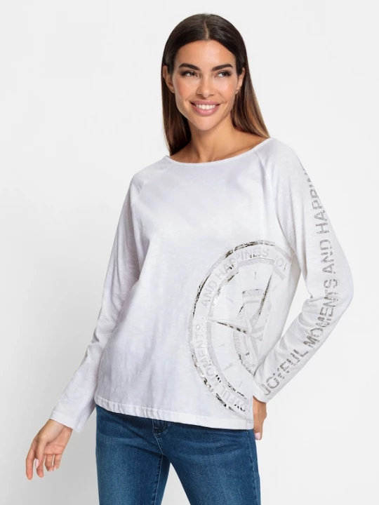 Foto van product heine Shirt grijs / wit