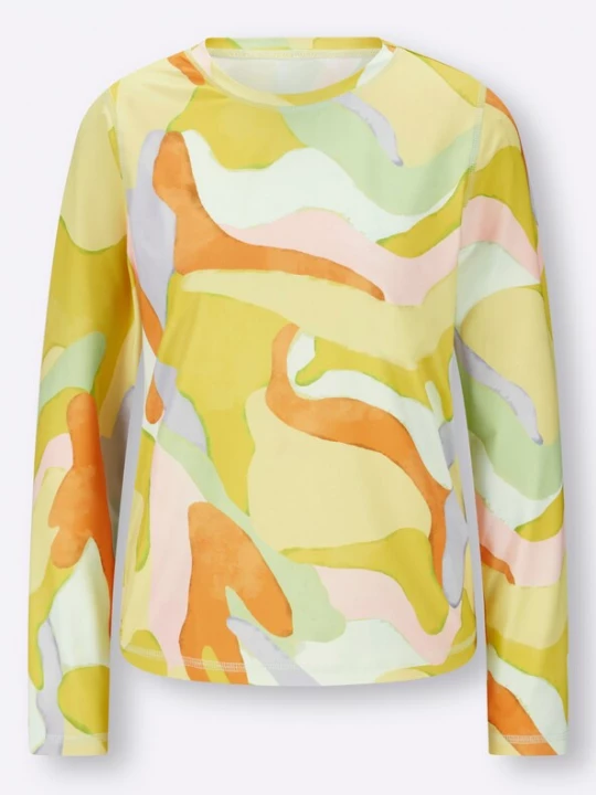 Foto van product heine Shirt lichtblauw / mosterd / mandarijn / rosé