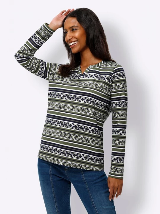 Foto van product heine Shirt marine / mintgroen / wit