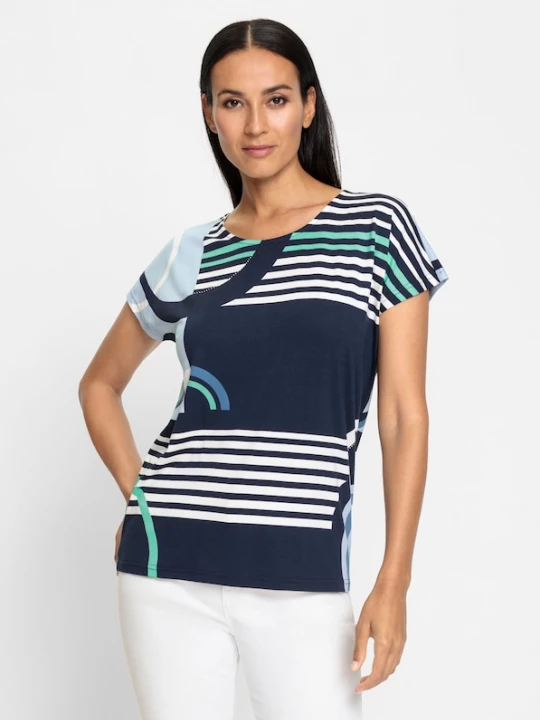 Foto van product heine Shirt marine / turquoise / pastelblauw / wit