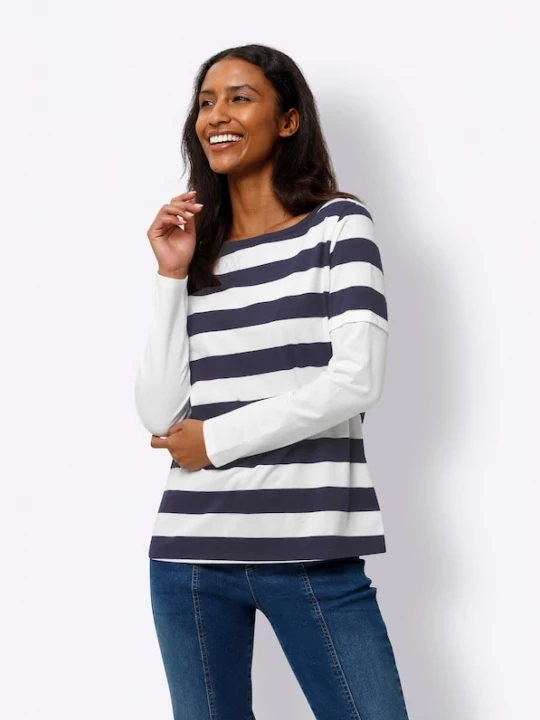Foto van product heine Shirt navy / wit