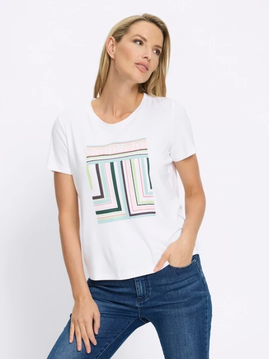 Foto van product heine Shirt perzik / zwart / wit