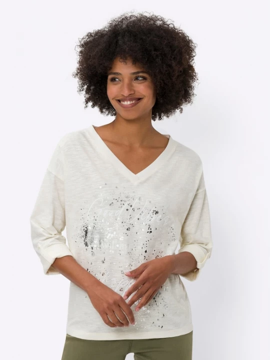 Foto van product heine Shirt zilver / wit
