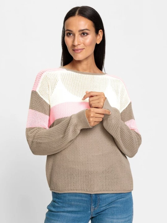 Foto van product heine Trui bruin / rosa / wit