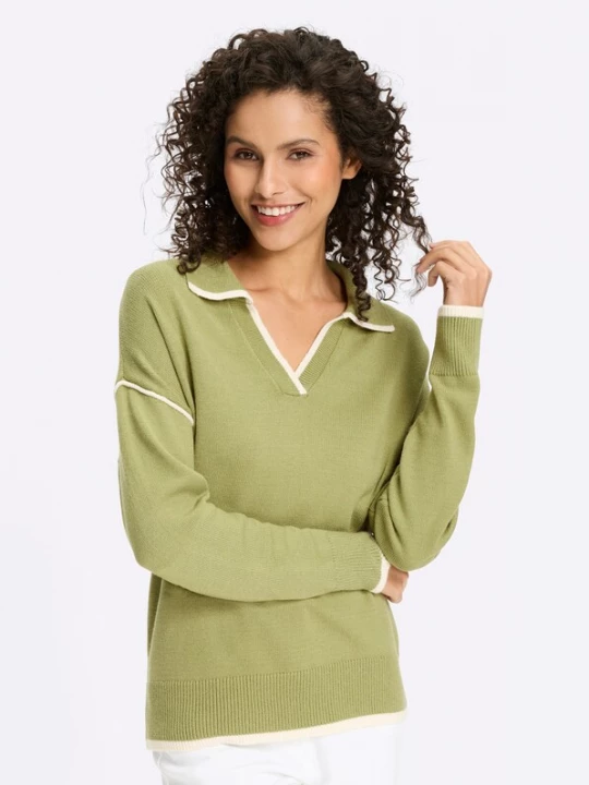 Foto van product heine Trui groen / wolwit