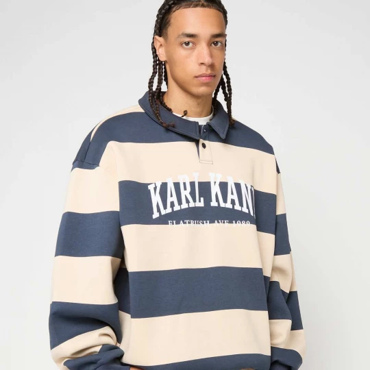 Foto van product Heritage Stripe Oversized Rugby Shirt Karl Kani blauw