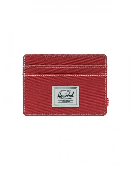 Foto van product Herschel Portemonnee 'Charlie Cardholder Ochre White Stitch' rood