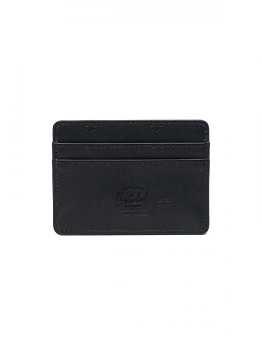 Foto van product Herschel Portemonnee 'Charlie Cardholder Wallet Vegan Leather Black Floral Deboss' gemengde kleuren