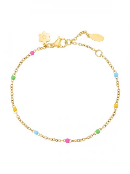 Foto van product Hey Happiness Armband 'Color Pop' azuur / goud / groen / lichtroze
