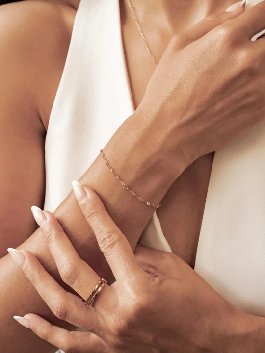 Foto van product Hey Happiness Armband 'Dainty Rolo Chain' rose-goud