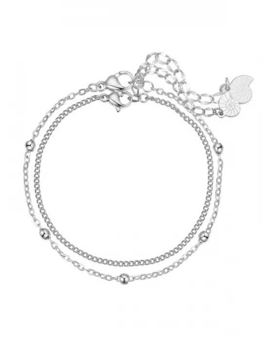 Foto van product Hey Happiness Armband 'Fine Duo' zilver