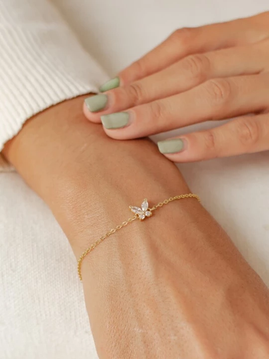 Foto van product Hey Happiness Armband 'Gem Wings' goud