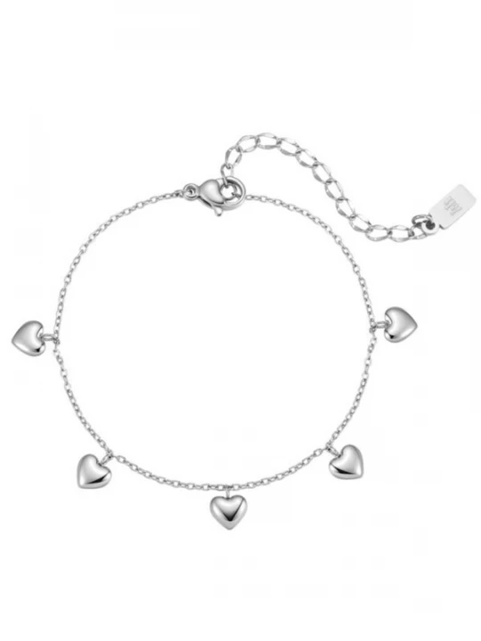 Foto van product Hey Happiness Armband 'Heart Parade' zilver