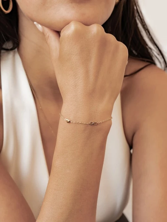 Foto van product Hey Happiness Armband 'Infinity Heart' goud