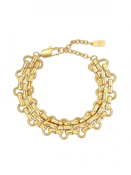 Foto van product Hey Happiness Armband 'Interlocking' goud