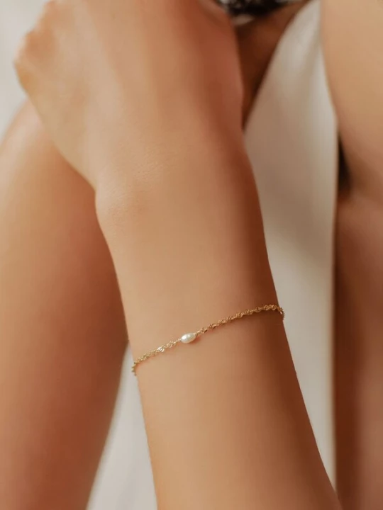 Foto van product Hey Happiness Armband 'Perlenzauber' goud