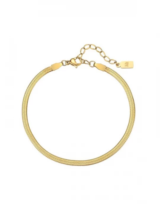 Foto van product Hey Happiness Armband 'Serpent Flat' goud