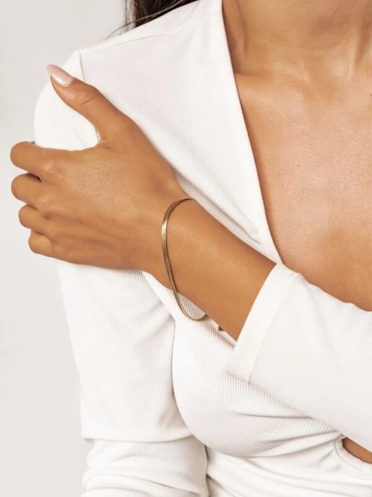 Foto van product Hey Happiness Armband 'Serpent Flat' goud