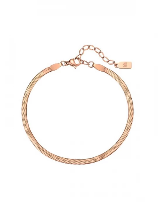 Foto van product Hey Happiness Armband 'Serpent Flat' rose-goud