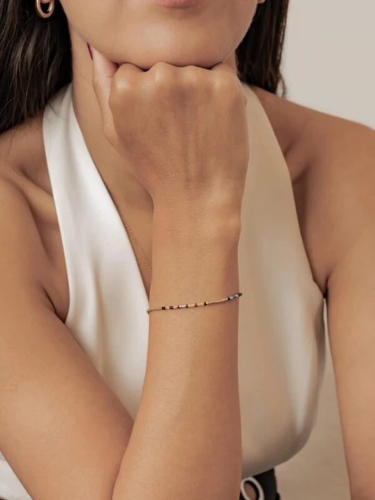 Foto van product Hey Happiness Armband 'Vibrant Bead' goud