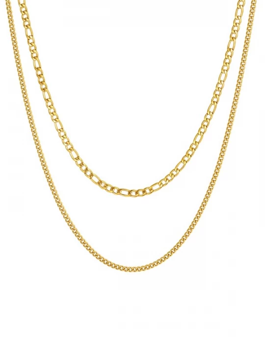 Foto van product Hey Happiness Ketting 'Grip Duo' goud